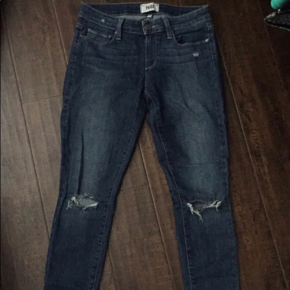Paige verdugo ultra skinny jeans distressed